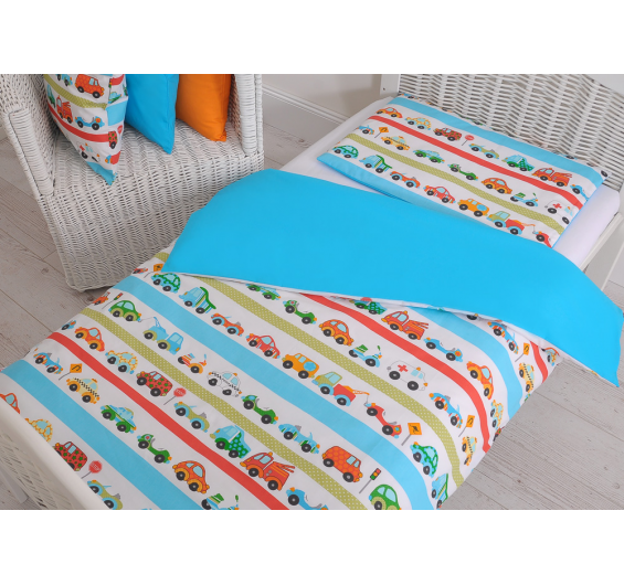 Têxtil para cama da criança : Capa de edredom dupla face 140x200cm + Fronha 70x80cm
